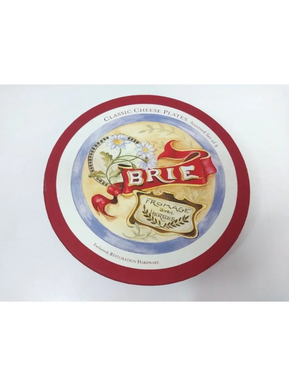 Vintage Classic Cheese Plates Boxed Set Of 4 Restoration Hardware French Brie